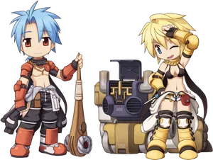 Animated Mechanic Duo PNG Image