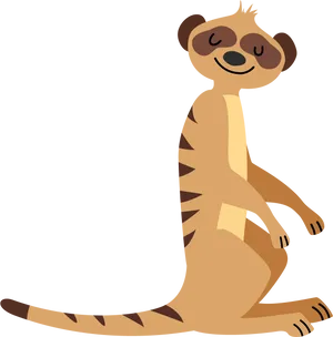 Animated Meerkat Sitting Graphic PNG Image