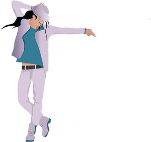 Animated Michael Jackson Dance Pose PNG image with transparent background