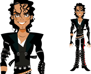 Animated_ Michael_ Jackson_ Style_ Illustration PNG image with transparent background