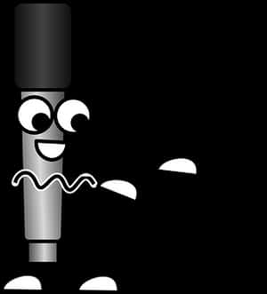 Animated Microphone Character PNG image with transparent background