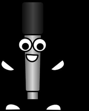 Animated Microphone Character PNG image with transparent background