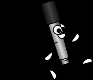 Animated Microphone Character PNG image with transparent background