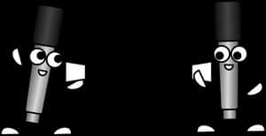 Animated Microphones Cartoon Characters PNG image with transparent background