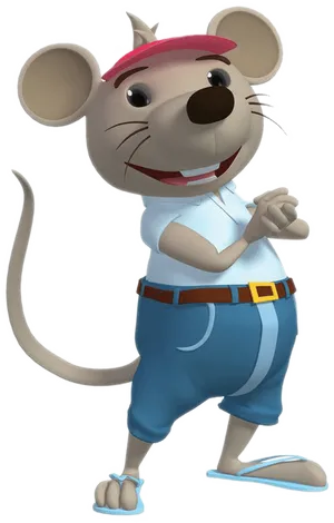 Animated Mouse Character Posing PNG Image