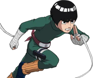 Animated Ninja Action Pose PNG Image