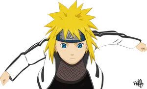 Animated Ninja Character Minato Namikaze PNG Image