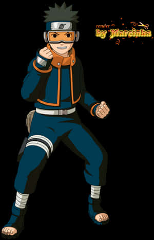 Animated Ninja Character Pose PNG image with transparent background