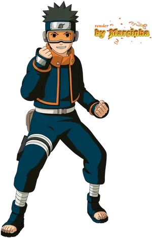 Animated Ninja Character Pose PNG Image