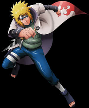 Animated Ninja Hero Action Pose PNG image with transparent background