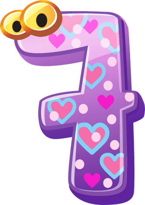 Numbers Cute Number Seven Image Image Png Clipart - Individual Number Clipart Numbers 1 10, Transparent Png PNG