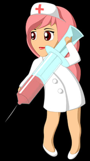 Animated Nurse With Syringe PNG image with transparent background