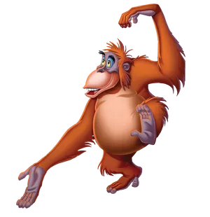 Animated Orangutan Character PNG Image