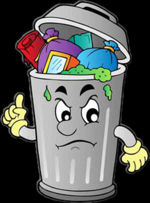 Animated Overflowing Trash Can PNG image with transparent background