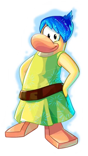 Animated Penguinin Summer Outfit PNG Image