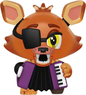 Animated Pirate Fox Playing Accordion PNG Image