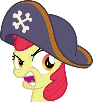 Animated Pirate Hat Character PNG Image