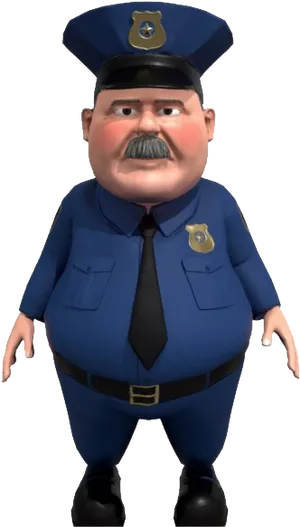 Animated Police Officer Character PNG Image