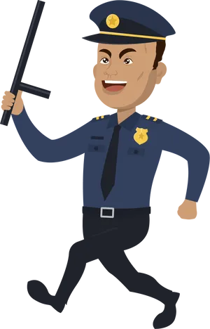 Animated Policemanonthe Run PNG Image