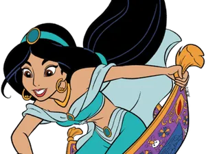 Animated Princesson Magic Carpet PNG Image