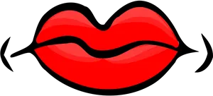 Animated Red Lips Graphic PNG Image