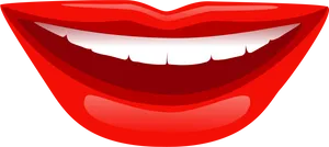 Animated Red Lips Smiling PNG Image