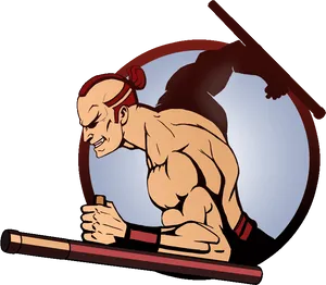 Animated Redhead Muscular Character PNG Image