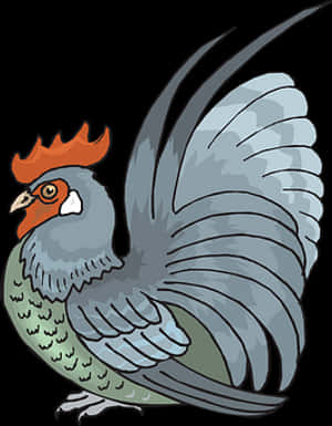 Animated Rooster Illustration PNG image with transparent background