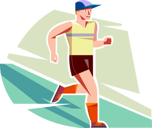 Vector Illustration Of Young Adolescent Boy Jogger - Exercise PNG image with transparent background