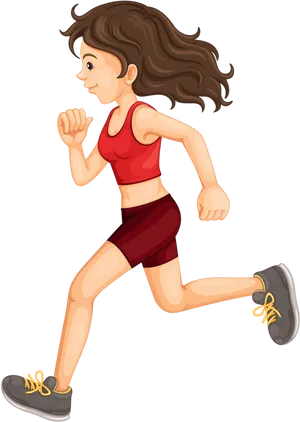 Animated Running Woman Illustration PNG Image