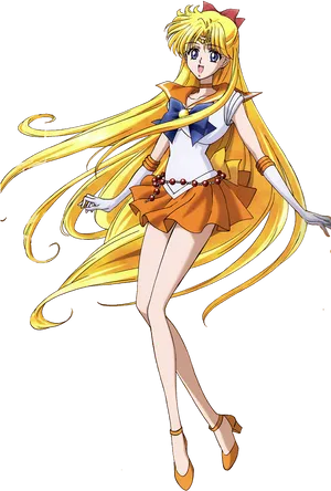 Animated Sailor Characterwith Long Blonde Hair PNG Image