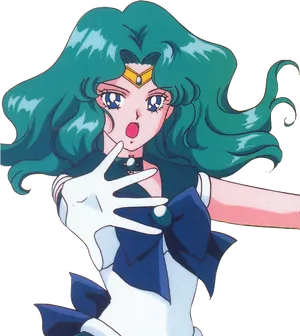 Animated Sailor Senshi Surprised Pose PNG Image