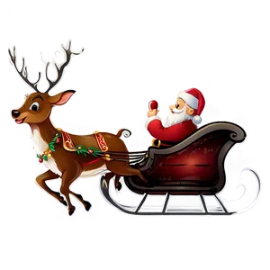 Animated Santa Sleigh And Reindeer Png 55 PNG Image