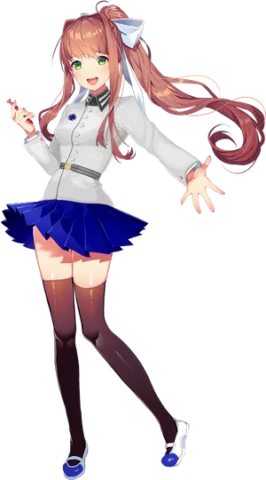 Animated Schoolgirl Character PNG Image