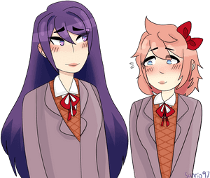 Animated Schoolgirls Blushing PNG image with transparent background