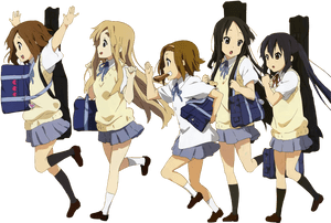 Animated Schoolgirls Running PNG image with transparent background