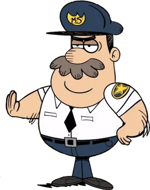 Animated Security Guard Character PNG Image