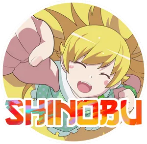 Animated Shinobu Cheerful Expression PNG Image