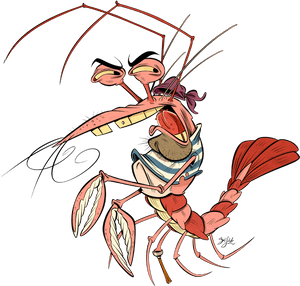 Shrimp Clipart Free - French Shrimp Cartoon, HD Png Download PNG