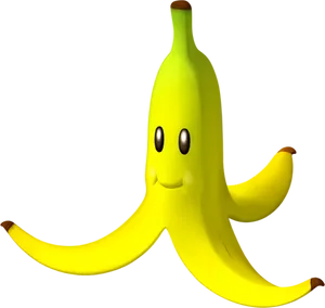 Animated Smiling Banana Character PNG Image