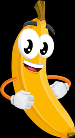 Animated Smiling Banana Character PNG image with transparent background