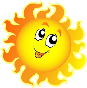 Animated Smiling Sun Cartoon PNG Image