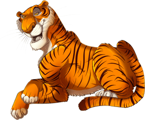 Animated Smiling Tiger PNG image with transparent background