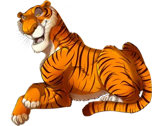 Animated Smiling Tiger PNG Image