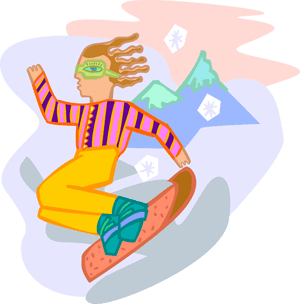 Animated Snowboarder Action PNG image with transparent background