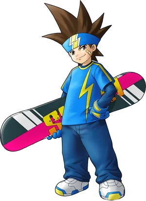 Animated Snowboarder Character PNG Image