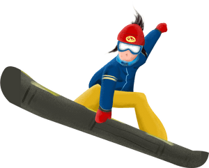 Animated Snowboarder In Action.png PNG image with transparent background