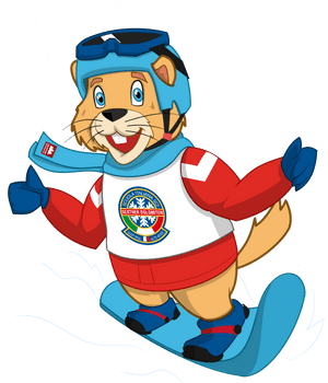 Animated Snowboarding Mascot PNG image with transparent background
