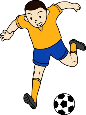 Animated Soccer Player Kicking Ball PNG Image