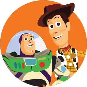 Animated_ Space_ Ranger_and_ Cowboy_ Friends PNG Image